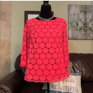 BODEN | Red Lace Crochet Top | 6